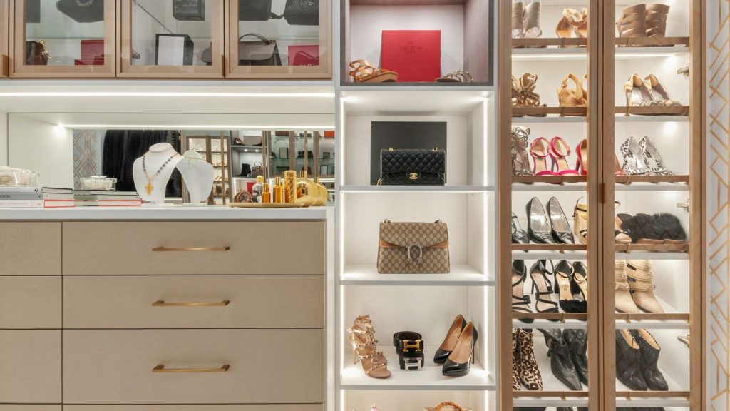 white wooden shelf with assorted items