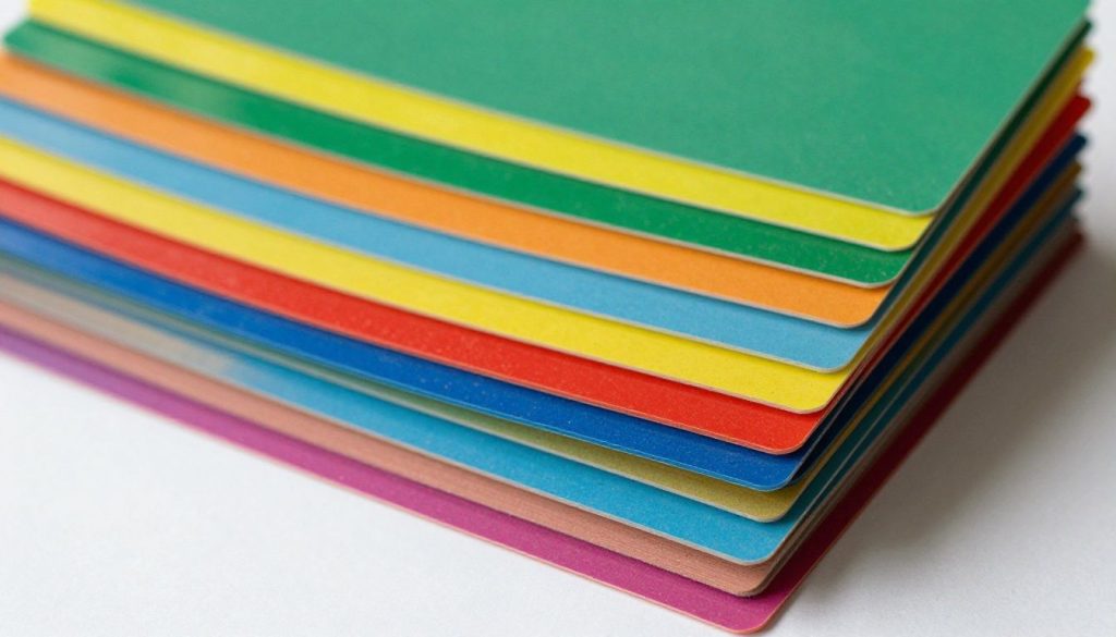 A vibrant stack of colourful acrylic sheets in various thicknesses, showcasing their versatility for design projects in Malaysia.